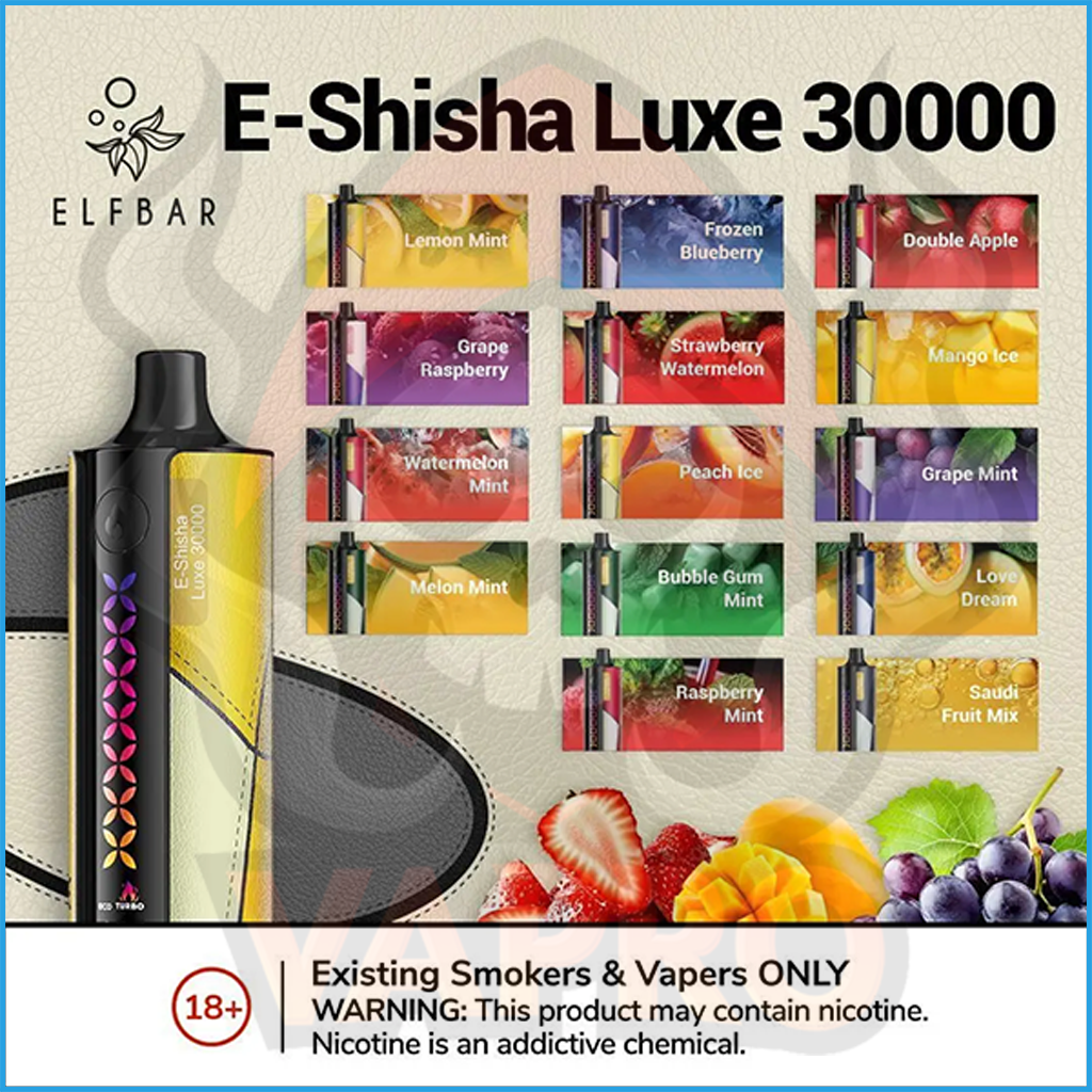 Elfbar e-shisha luxe 30000 Disposable Vape In UAE-All Flavours-vapro.ae Elfbar e-shisha luxe 30000 Disposable Vape In UAE-All Flavours-vapro.ae