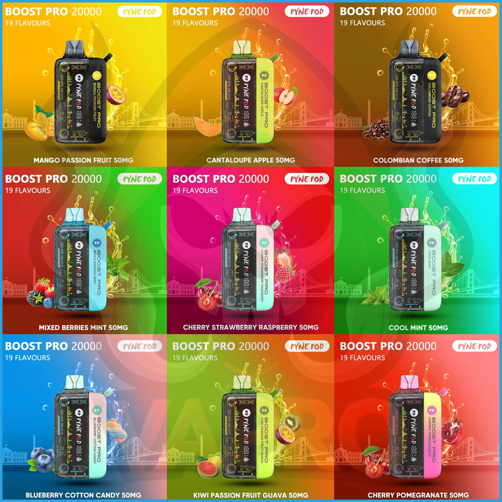 PYNE POD Boost Pro 20000 Puffs Disposable Vape In UAE-All Flavours-vapro.ae PYNE POD Boost Pro 20000 Puffs Disposable Vape In UAE-All Flavours-vapro.ae